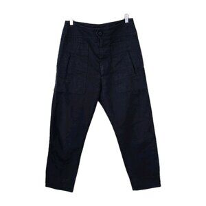 Isabel Marant Etoile Womens Pants 40 Charcoal Cotton Linen Zip Pockets Raluni